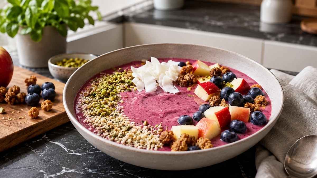 Beeren-Smoothie-Bowl mit Maulbeeren