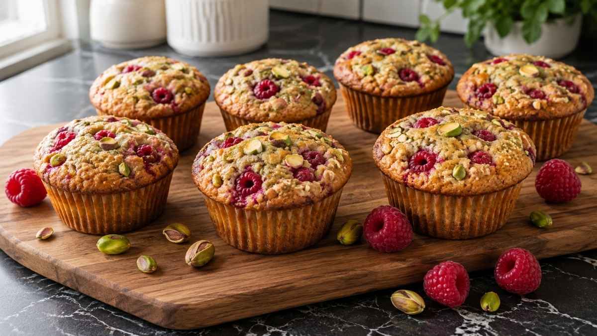 Himbeer-Pistazien-Muffins: einfach & Low Carb