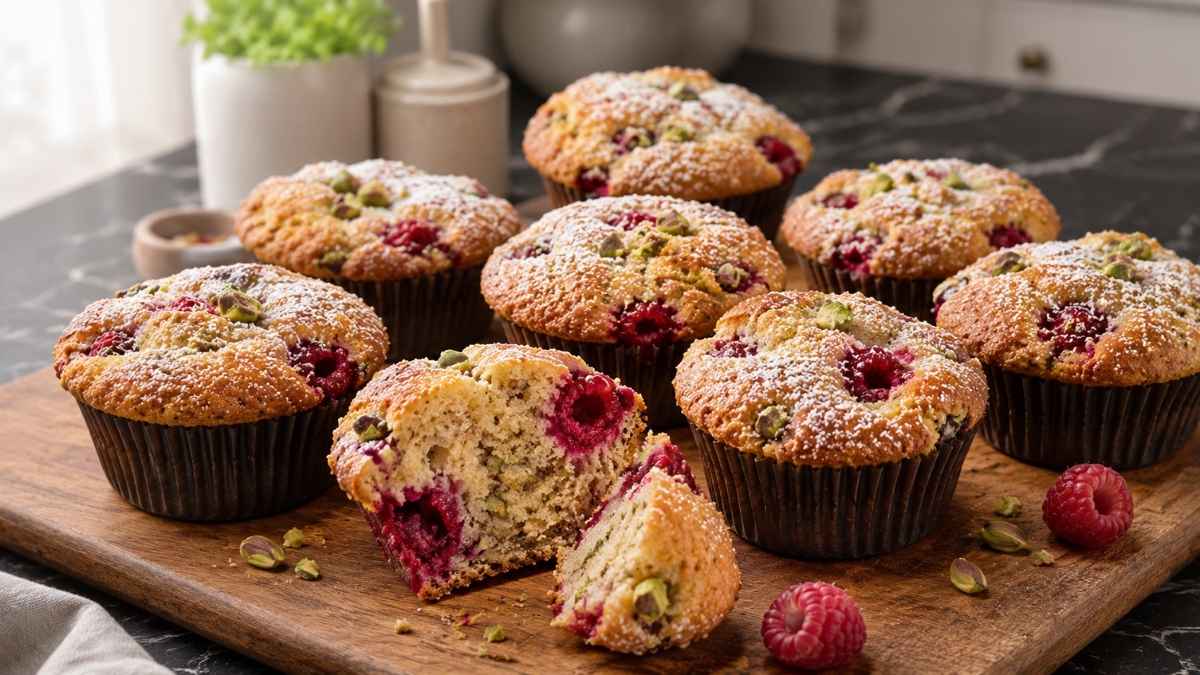 Himbeer-Pistazien-Muffins: einfach & Low Carb