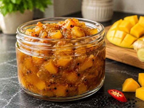 Mango-Chutney selber machen, fertig eingekocht im Schraubglas