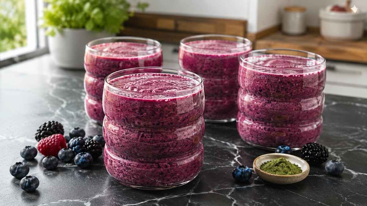 Matcha-Beeren-Smoothie