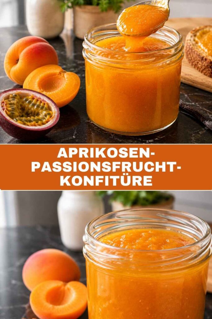 Aprikosen-Passionsfrucht-Konfitüre selber machen, Pin für Pinterest