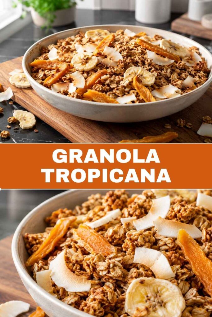 Granola Tropicana selber machen - Rezept ohne Thermomix mit Mango und Kokos