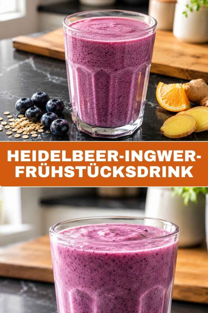 Heidelbeer-Ingwer-Frühstücksdrink Rezept zum Merken auf Pinterest