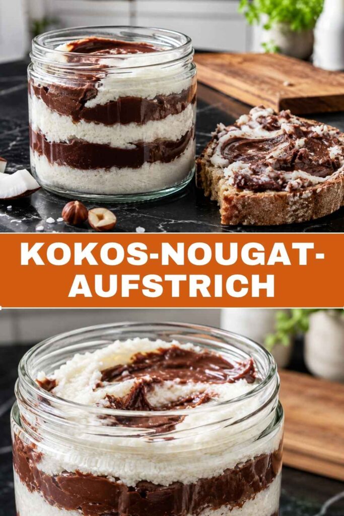 Kokos-Nougat-Aufstrich Rezept zum Selbermachen, Pinterest-Pin