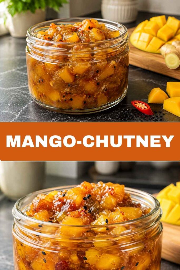 Mango-Chutney selber machen, Pinterest-Grafik mit Rezeptvorschau