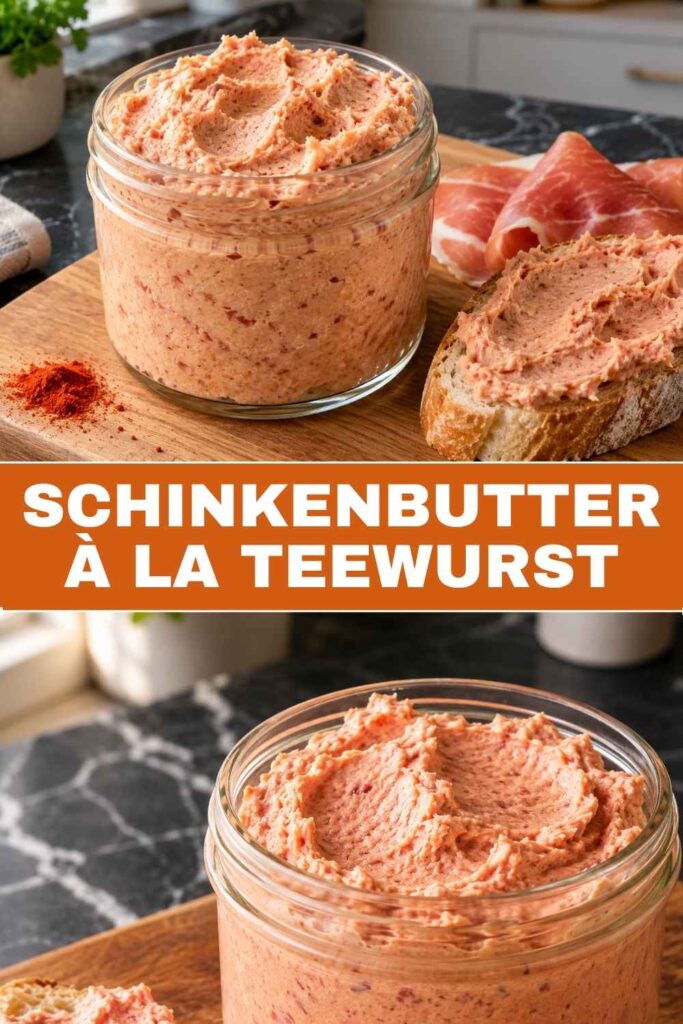 Pinterest Pin für Schinkenbutter à la Teewurst, cremiger Aufstrich in 5 Minuten
