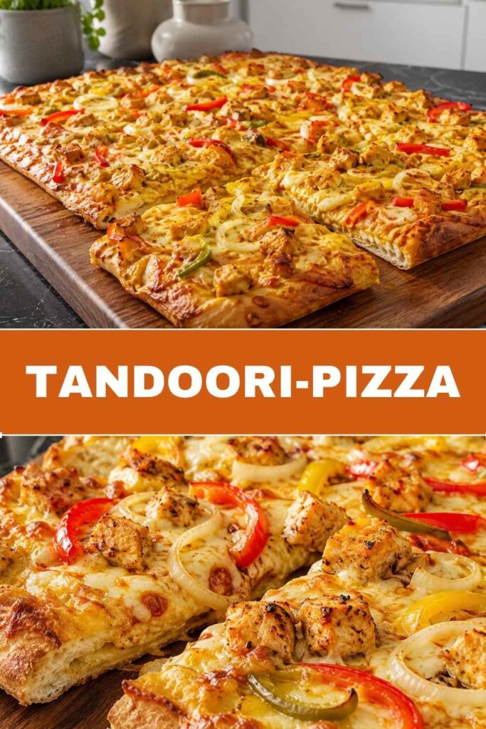 Tandoori-Pizza mit Hähnchen zum Nachkochen, Rezept für den Ofen