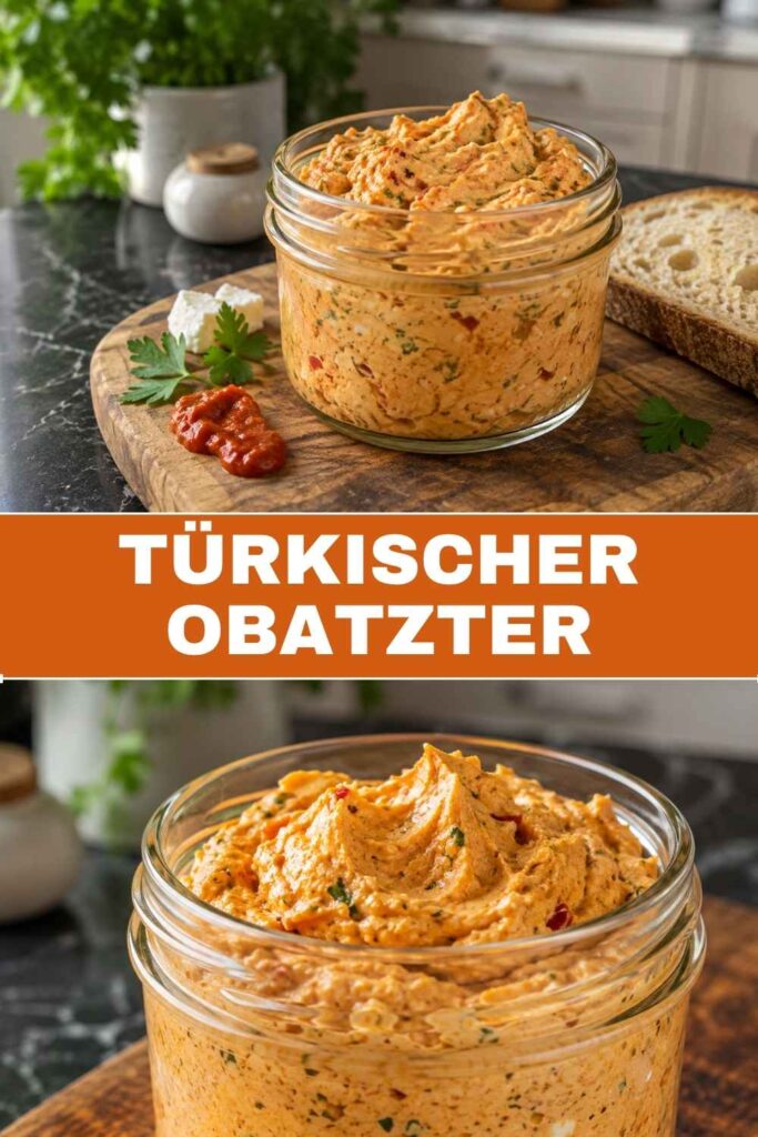 Türkischer Obatzter 4 Pinterest Pin Türkischer Obatzter cremiger 5-Minuten-Dip mit Feta und Ajvar