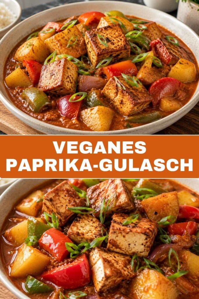 Veganes Paprika-Gulasch Rezept, gelingsicher in 45 Minuten