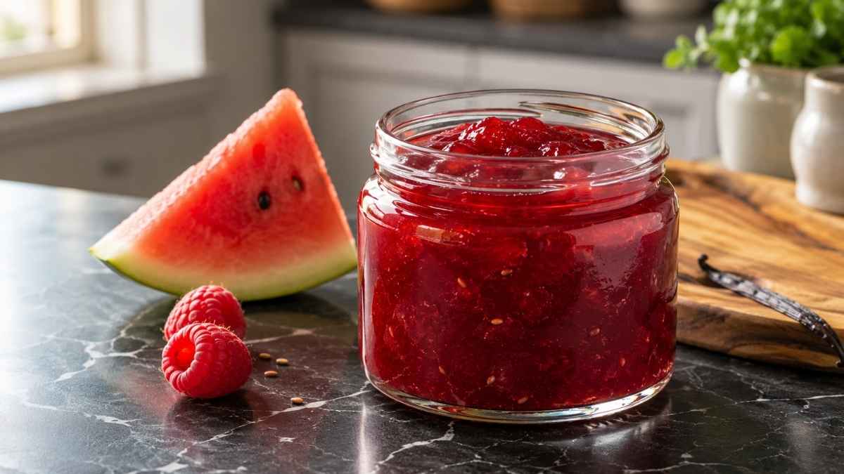 Wassermelonen-Himbeer-Konfitüre