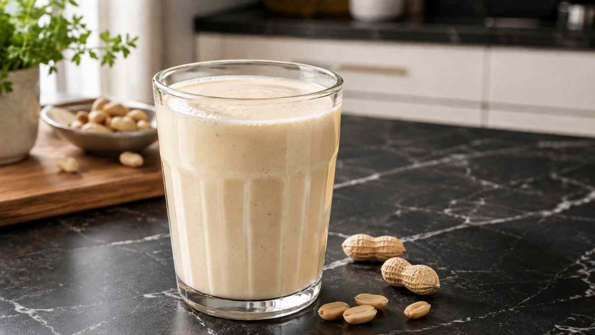 Erdnuss-Bananen-Proteinshake