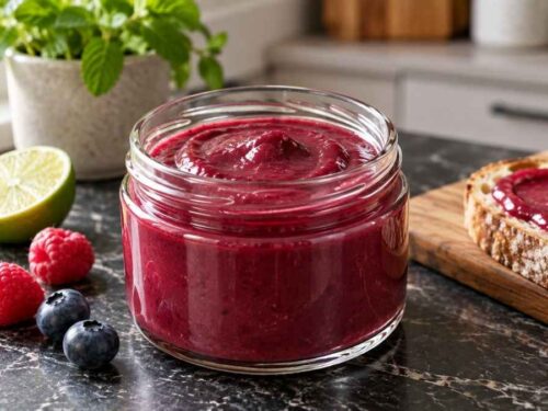 Berry Curd Rezept: cremige Beerencreme im Schraubglas, frisch aus dem Thermomix