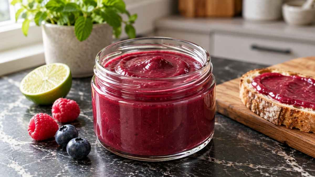 Berry Curd Rezept: cremige Beerencreme im Schraubglas, frisch aus dem Thermomix