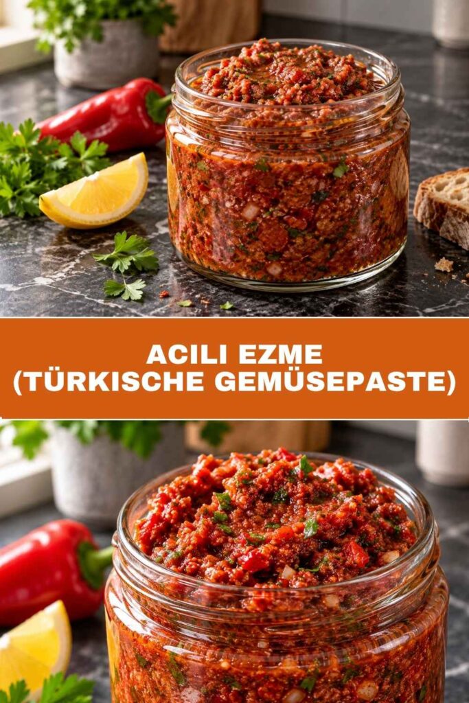 Acılı Ezme 4 Acılı Ezme türkische Gemüsepaste Pinterest Pin mit Rezepttitel