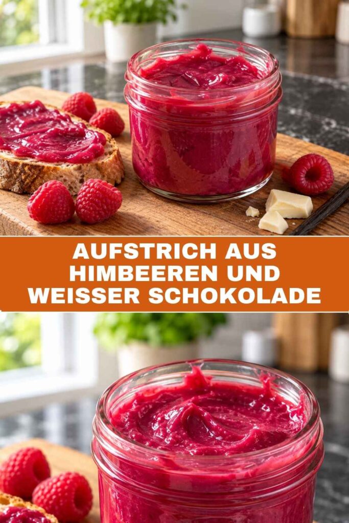 Aufstrich aus Himbeeren und weißer Schokolade 4 Rezept für Aufstrich aus Himbeeren und weißer Schokolade zum Merken auf Pinterest