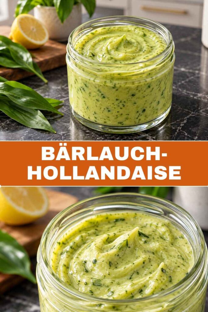 Bärlauch-Hollandaise Rezept zum Merken auf Pinterest, cremige Frühlingssauce in 15 Minuten