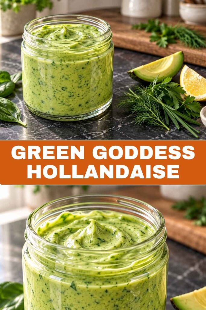 Green Goddess Hollandaise aus dem Thermomix, cremig und grün, in 15 Minuten fertig