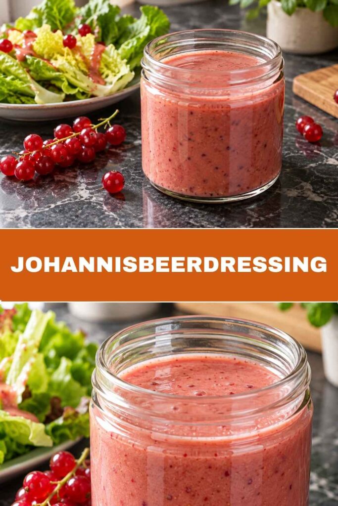 Pinterest Pin für Johannisbeerdressing Rezept mit Text-Overlay