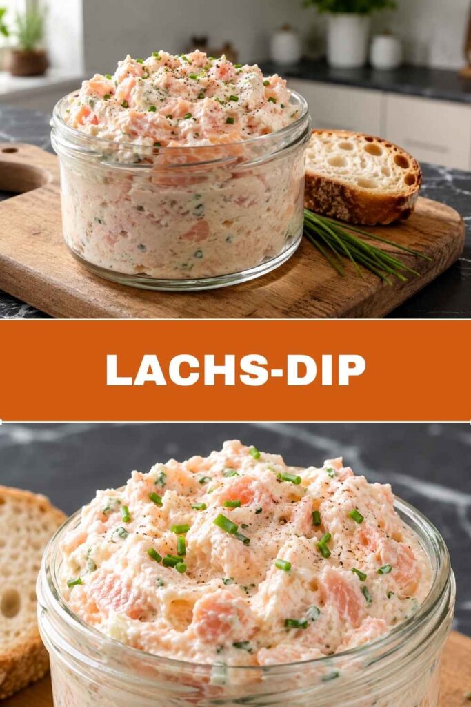 Lachs-Dip Rezept in 5 Minuten, Pinterest-Pin mit Text-Overlay