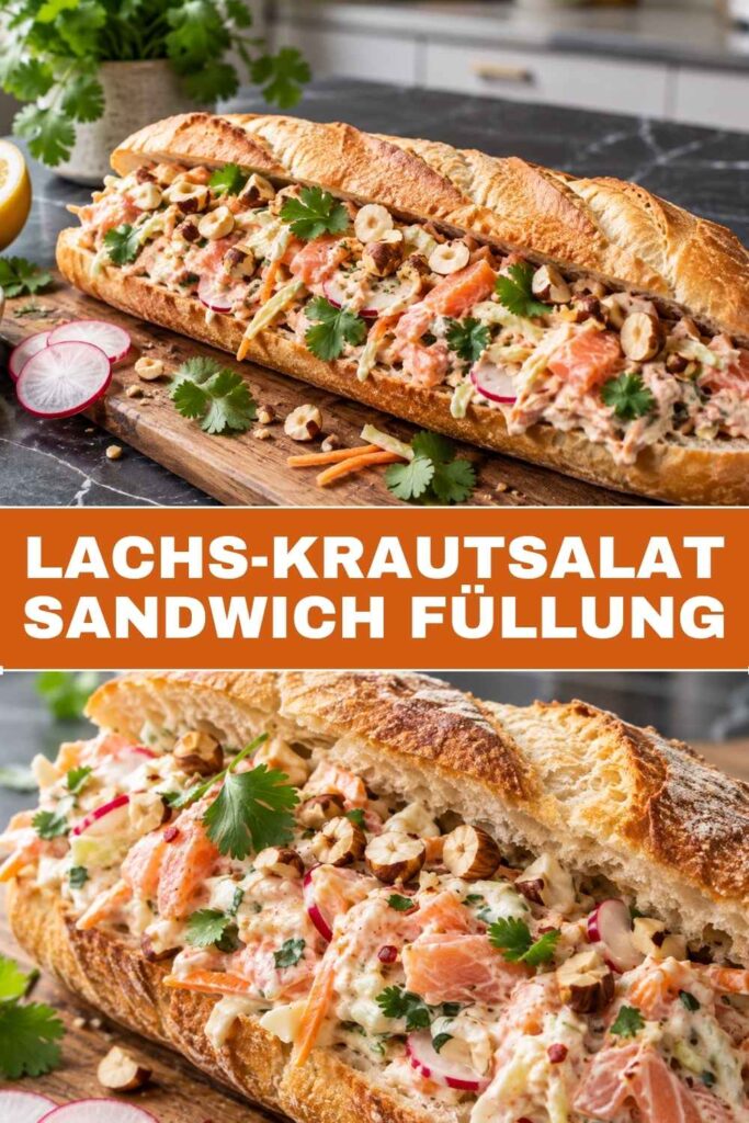 Lachs-Krautsalat Sandwich Füllung Rezept zum Merken für Pinterest