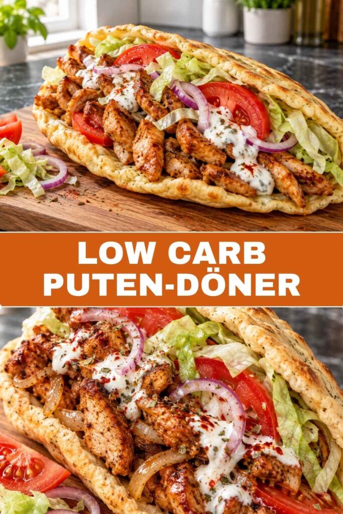 Low Carb Puten-Döner Rezept zum Nachkochen, fertig in 50 Minuten