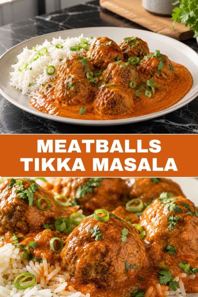 Meatballs Tikka Masala 4 Pin-Grafik für Meatballs Tikka Masala Rezept mit Basmatireis