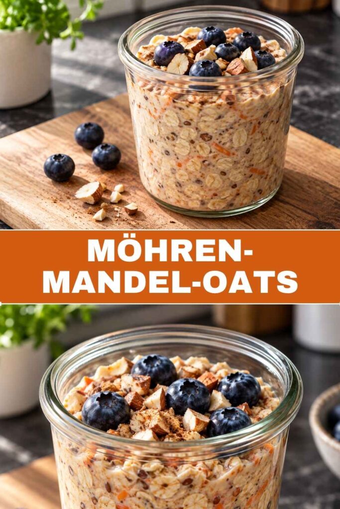 Möhren-Mandel-Oats Rezept zum Vorbereiten, Pinterest-Pin