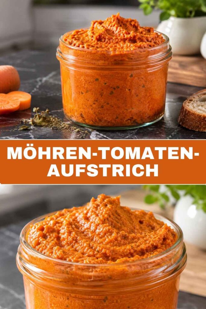 Möhren-Tomaten-Aufstrich Rezept zum Merken auf Pinterest, cremiger Brotaufstrich in 20 Minuten