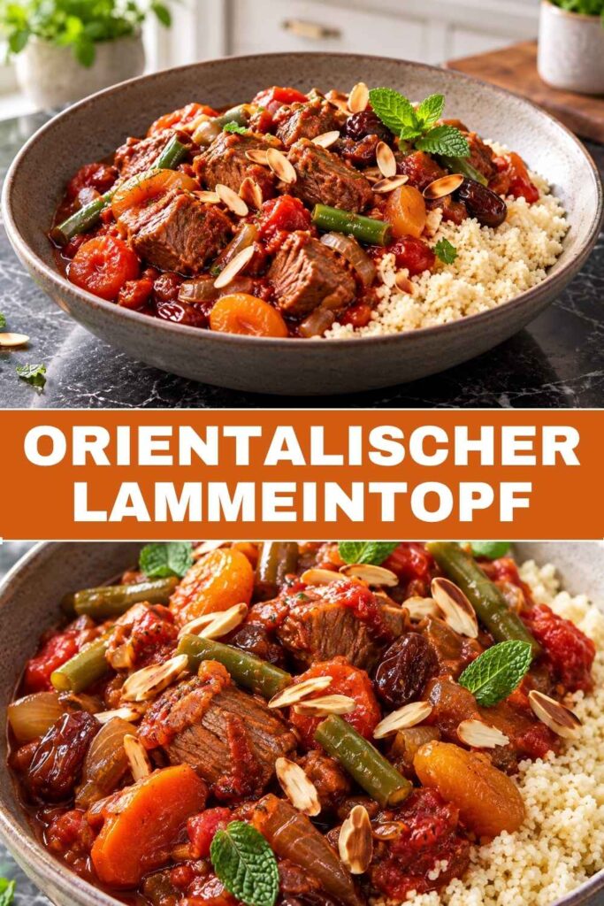 Orientalischer Lammeintopf mit Couscous, Pinterest-Pin