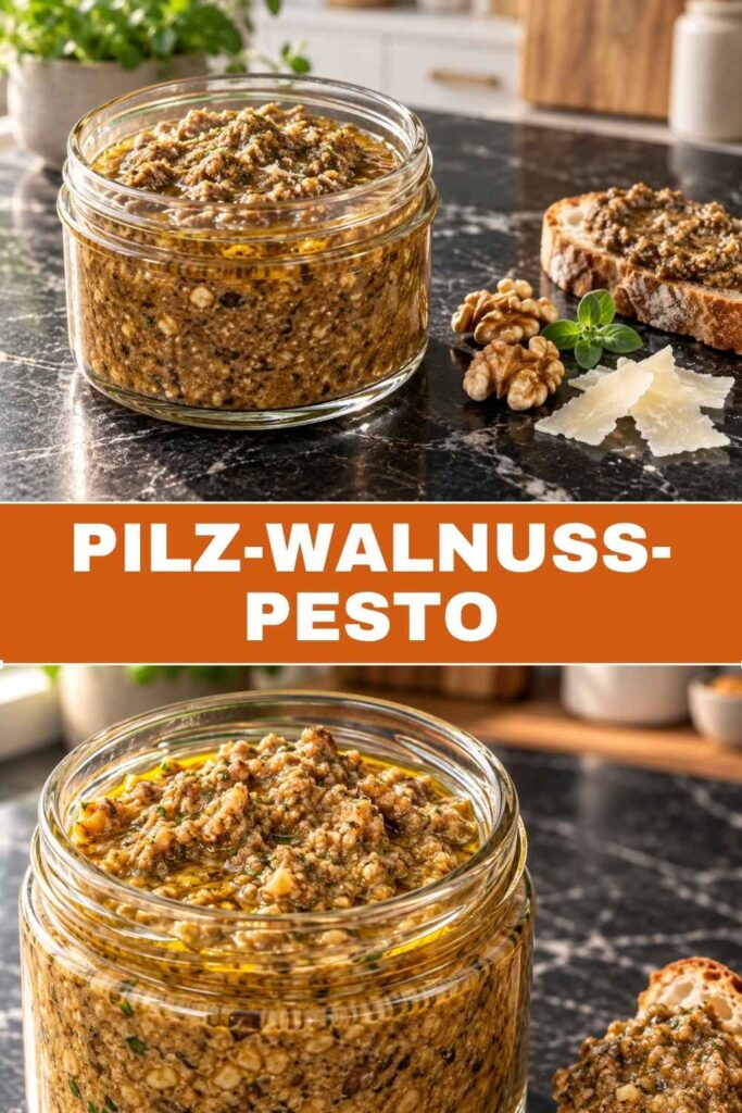 Pilz-Walnuss-Pesto Rezept zum Nachkochen, cremig und herzhaft