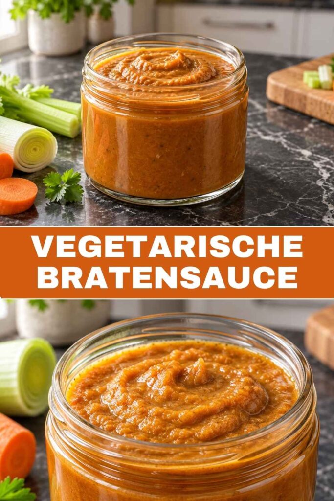 Vegetarische Bratensauce Rezept in 25 Minuten, Pinterest-Grafik