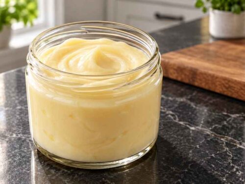 Pudding selber machen: cremiger Pudding in Schälchen auf dem Küchentisch